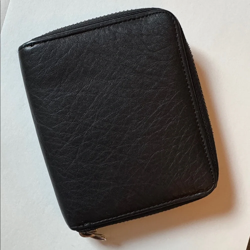Aimee Kesterberg zip-around leather wallet, 4 x 4.5